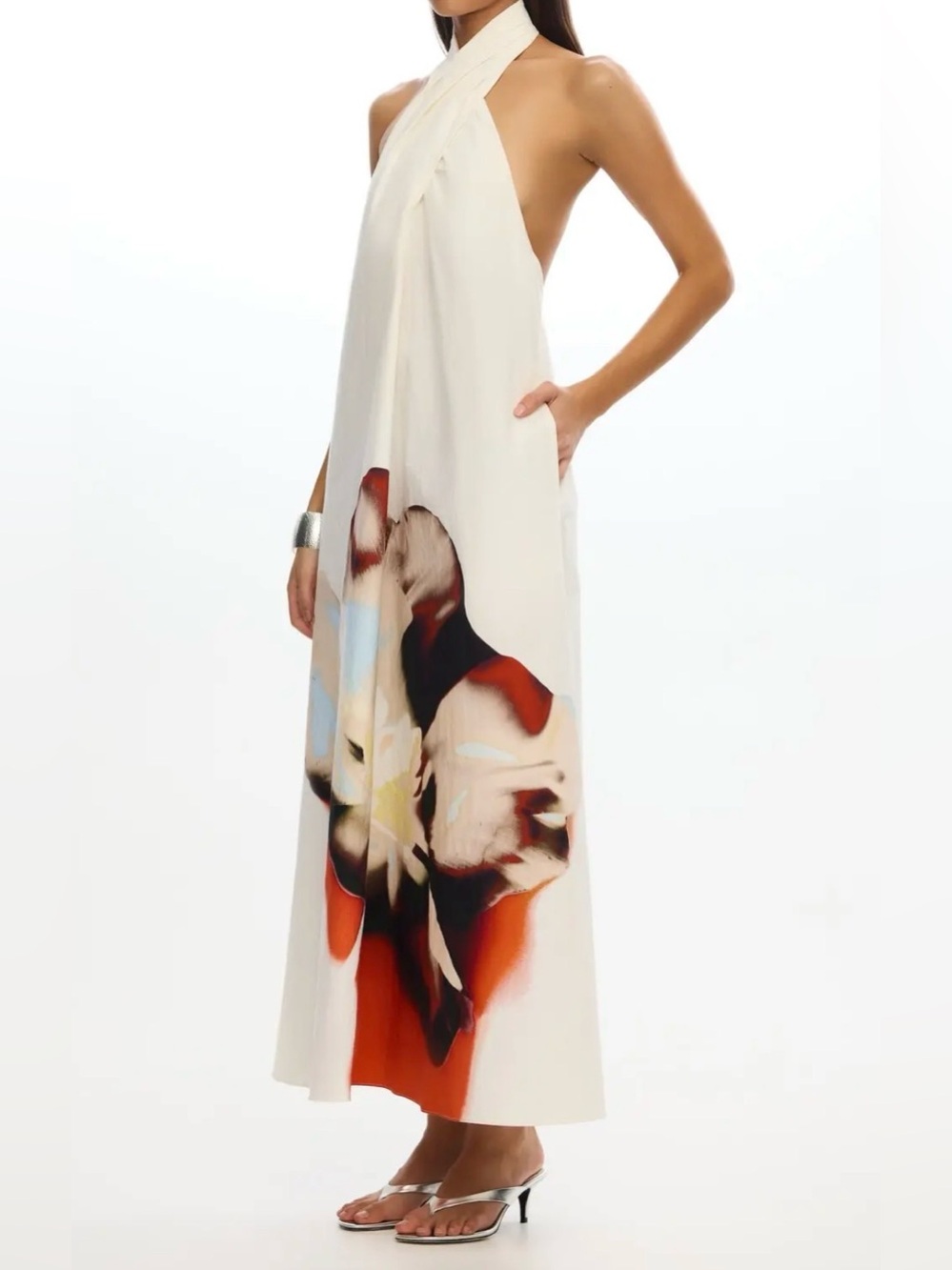 Significant Other Astryd  Halter Maxi Dress with Abstract Print, Size 10 - Picture 2 of 7